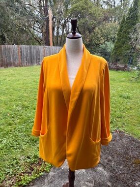 Skies are Blue Bold Mustard Open-Front Blazer Jacket